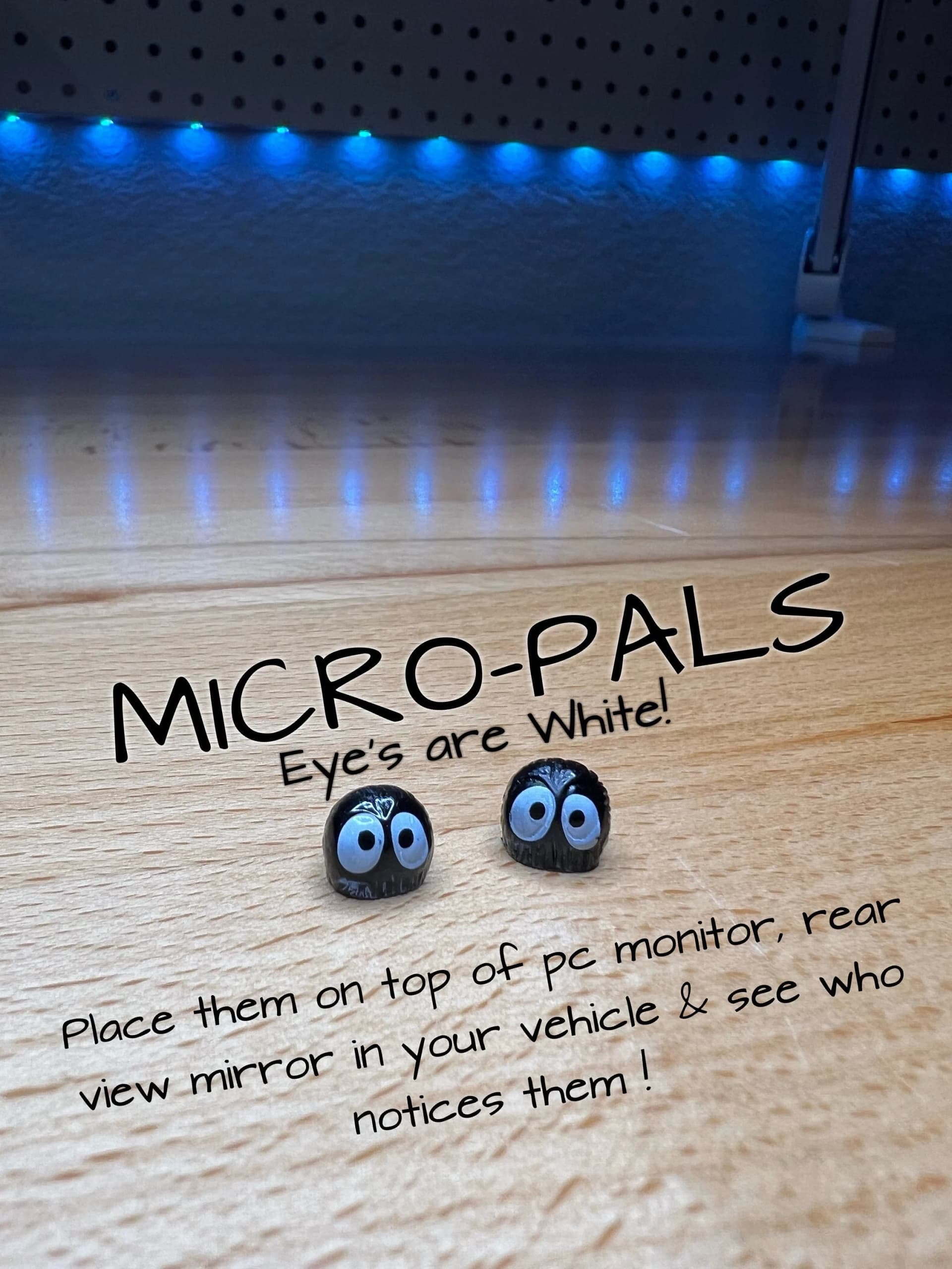 1/4" MICRO-PALS, Car Interior, Rearview Mirror, Vehicle Accessories, Cute Home Accessories, Stocking stuffers, Weird Gifts, Fun Gifts - Image 1