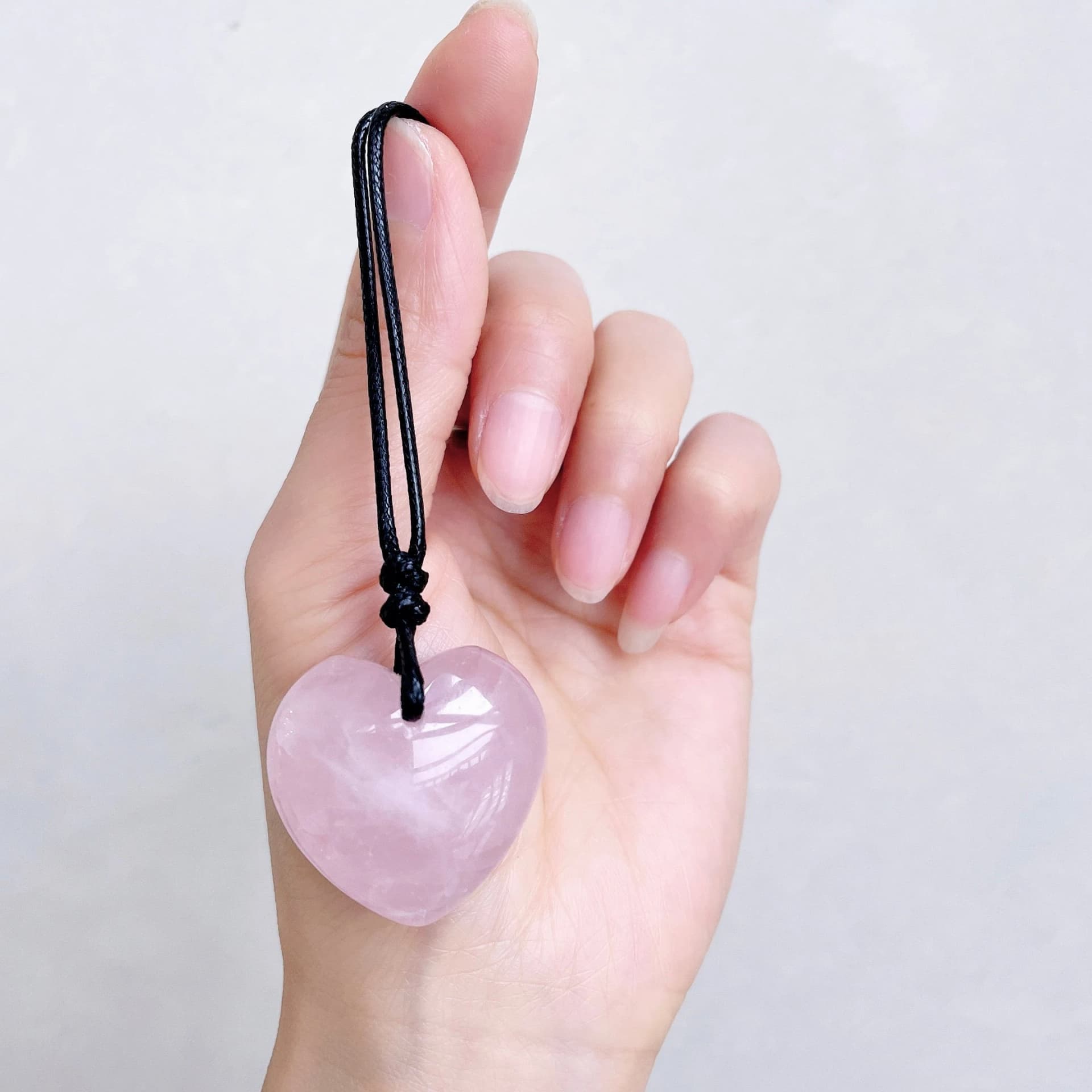 Pink Rose Quartz heart Pendant - Rose Quartz Crystal Necklace - Quartz Necklace - Pink Crystal Necklace - Wife Gift For Her - Healing Stone - Image 1