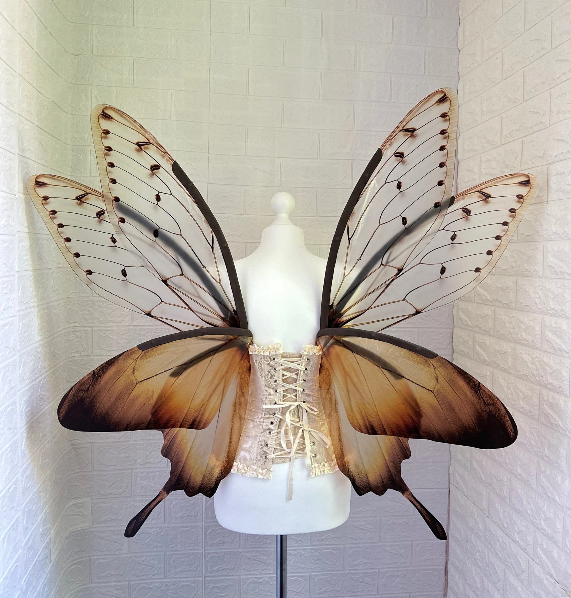 Brown butterfly cicada wings, Moth wings, Adult fairy wings - Image 1
