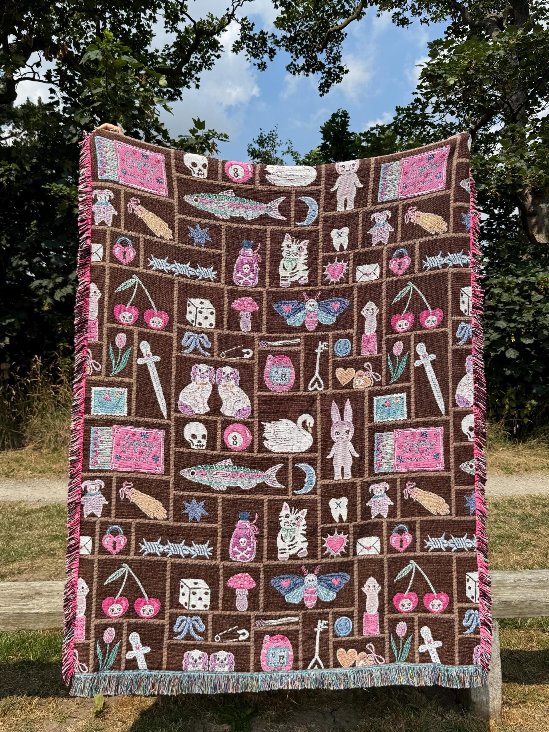 Trinket Shelf Woven Cotton Throw 54” x 72” *MADE TO ORDER* - Image 1