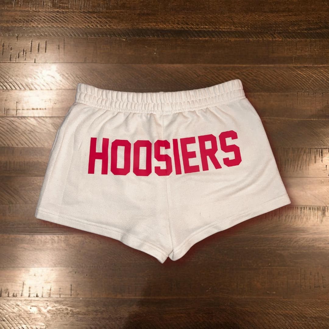 Custom college motto phrase gameday sweat shorts, school slang, tailgate college apparel, college students (LIKE NEW) - Image 1