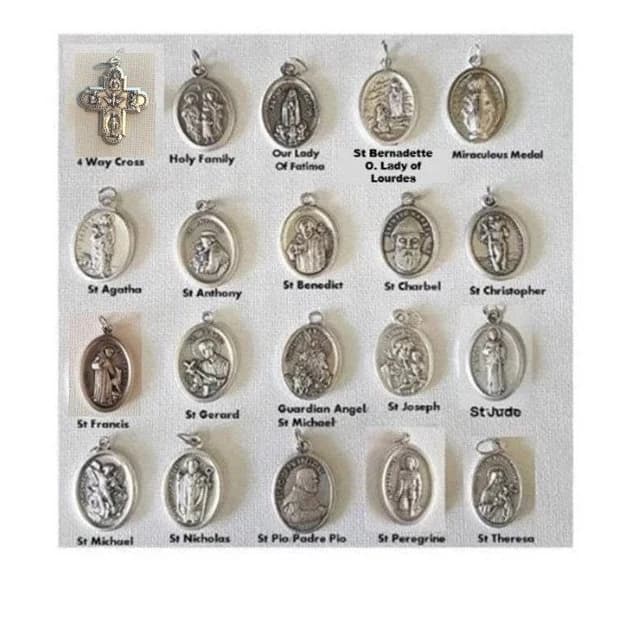 Catholic Saint Medals/Add On Patron Saint Medal/** Add to Rosary or Pendant Religious Saint Medal Charms and cross. Price is for 1 pc. - Image 1