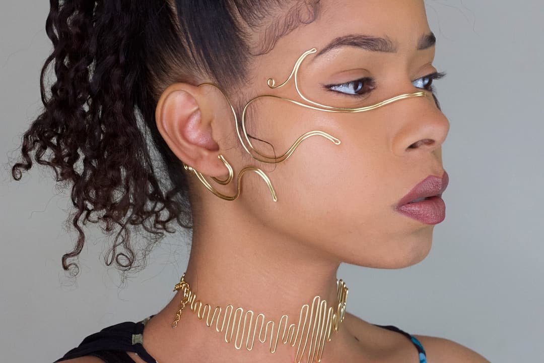 Serpentine Ear Cuff, Face Mask, Wire Jewelry, Tribal, Festival, Body Chain, Costume Jewelry, Face Mask, Gift - Etsy.de
