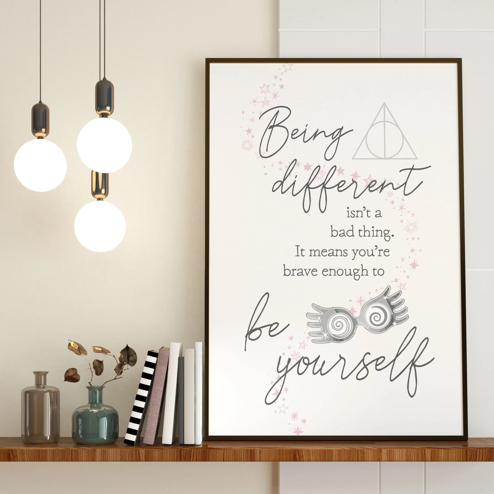Being Different Harry Potter quote print, inspirational, wall art, uplifting, wordart, keepsake, new home, Luna lovegood, free postage, uk - Image 1
