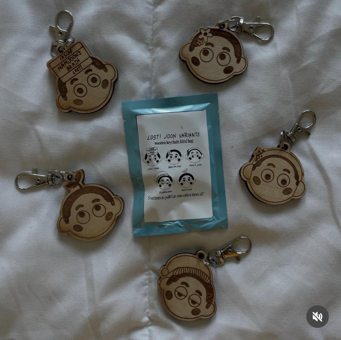 LOST! Joon Wooden Keychains Blind Bag // Namjoon Keychains: CLEARANCE - Image 1