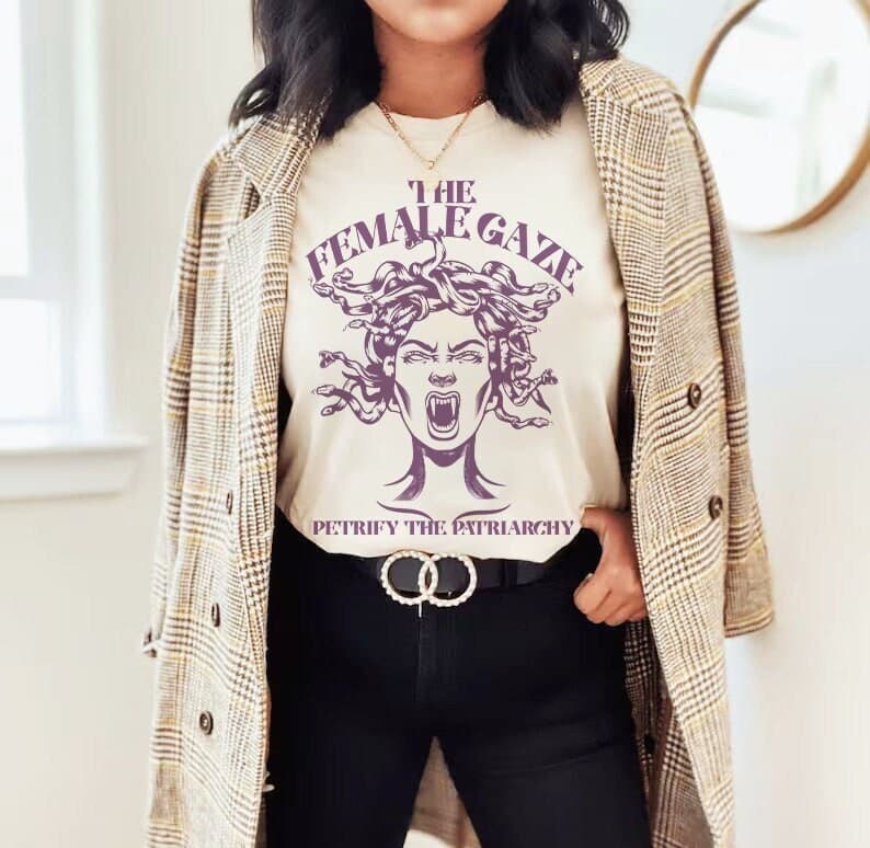 The female gaze shirt | petrify the patriarchy shirt | feminist witch | pro roe | activism | women's rights | spooky liberal | abortion - Image 1