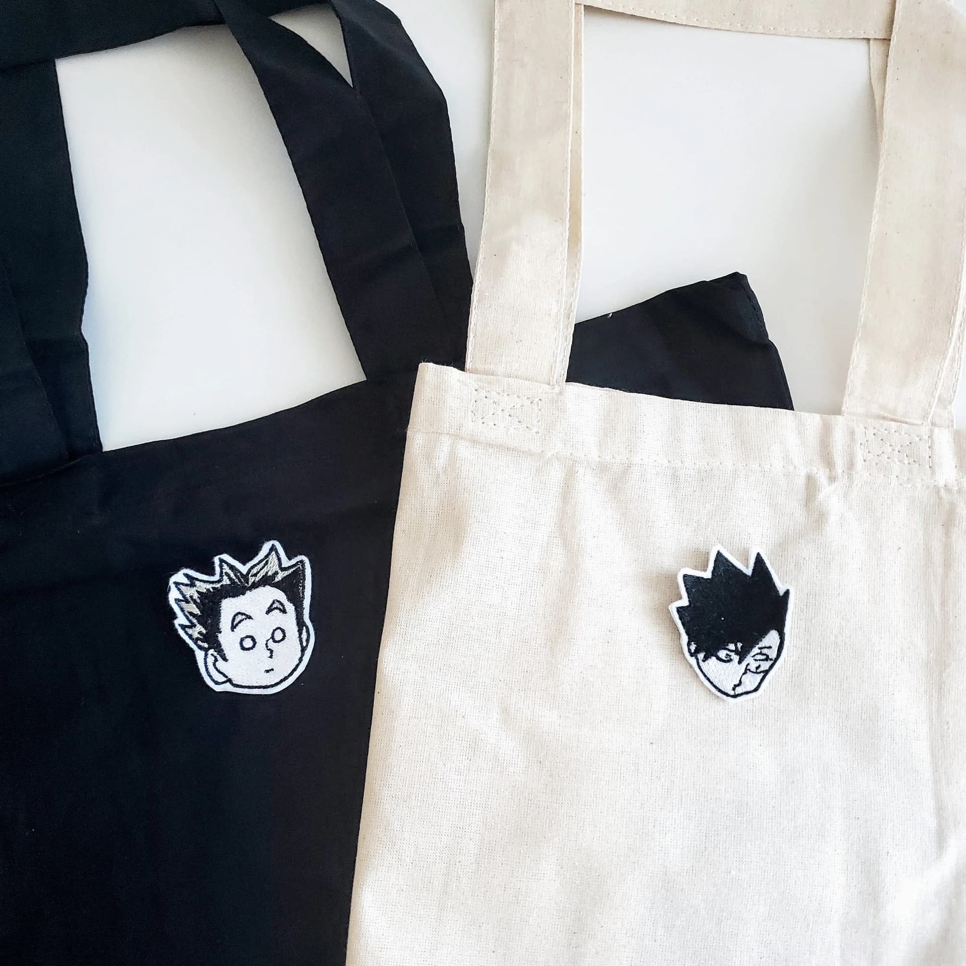 Volleyball Anime Characters Head Embroidery Anime Tote Bags Iron on Patch 9 Styles 2 Colors - Image 1