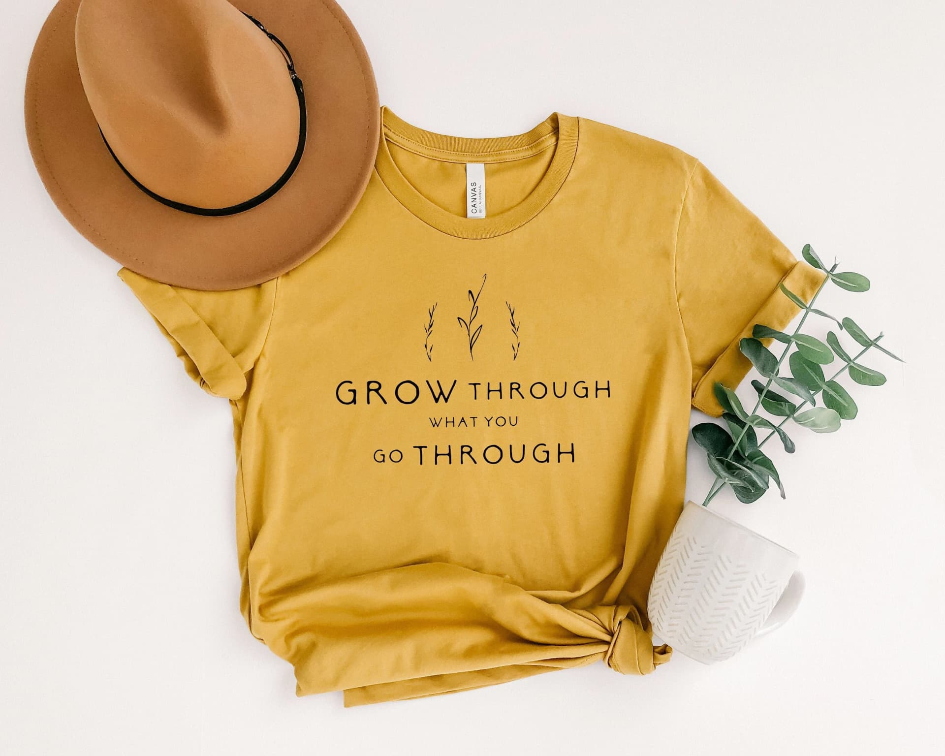 Grow Through What You Go Through Shirt: Motivational Plant Lady Tee - Image 1