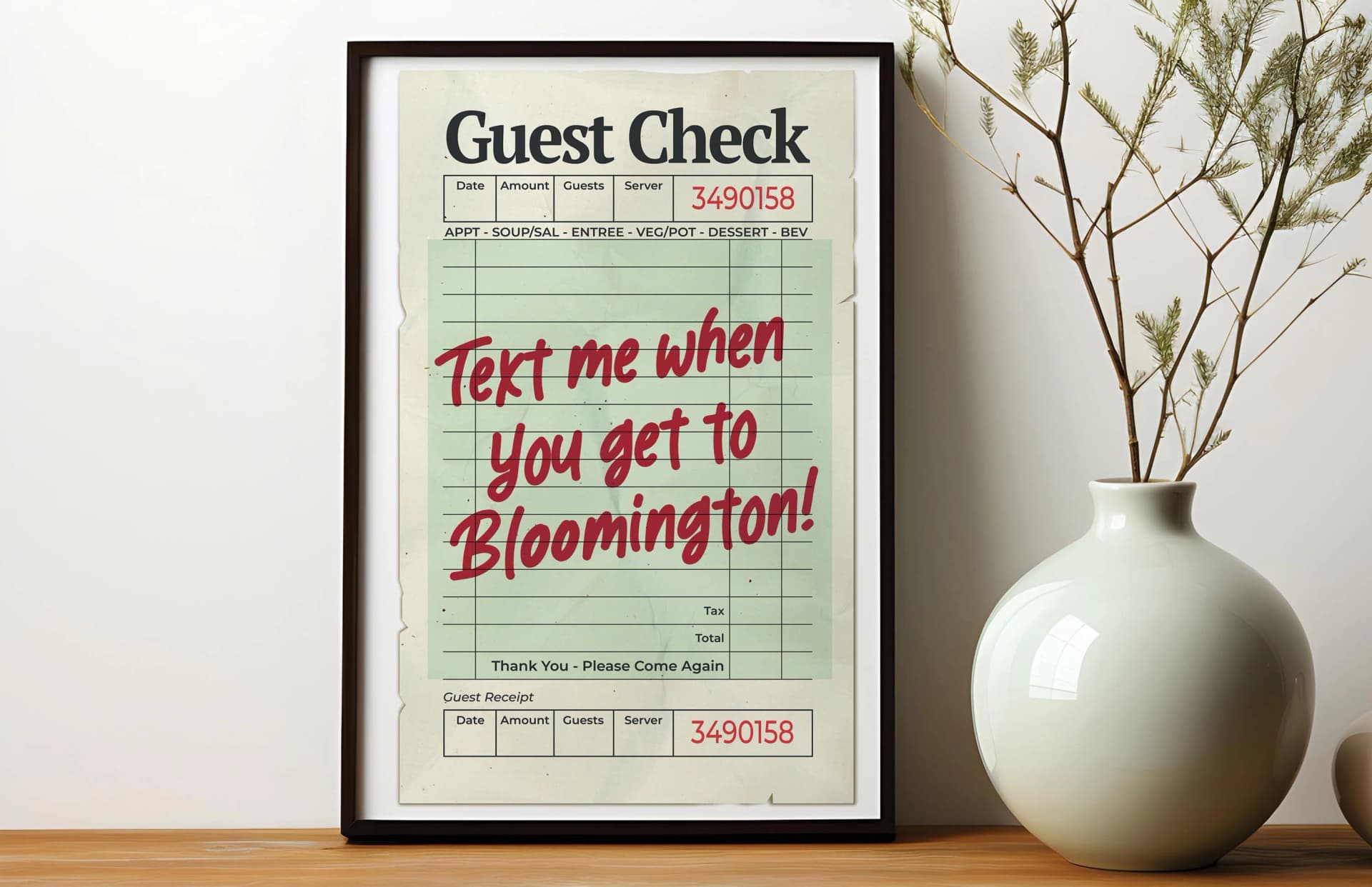 Bloomington Indiana Print | College Dorm Art Print |   - Image 1