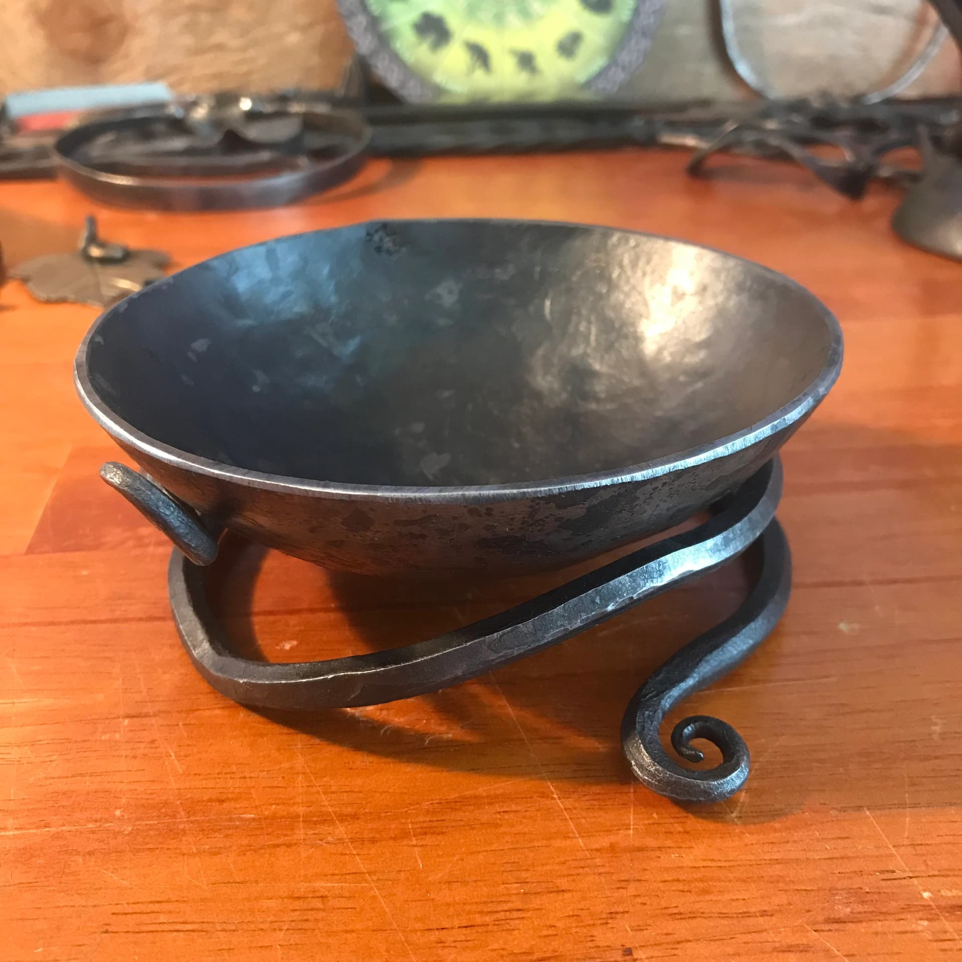 Iron Sacrificial Bowl for your Alter. With Sacred Spiral Base. - Image 1