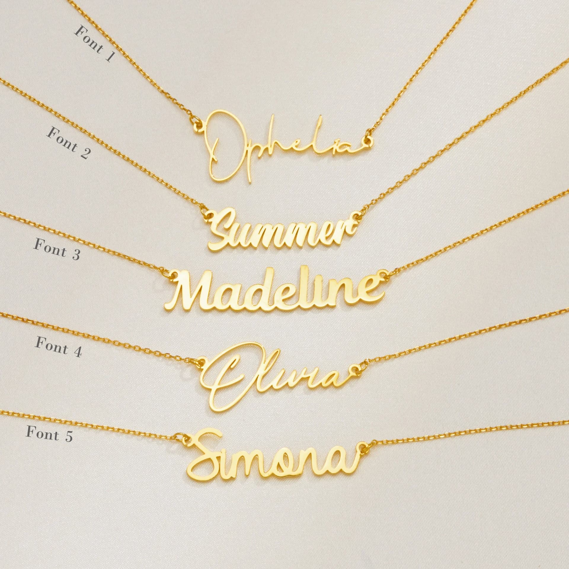 Collar con nombre personalizado, collar con nombre chapado en oro de 18 quilates, collar con nombre personalizado, regalo de cumpleaños para ella, regalo del día de la madre, regalo para mamá thumbnail 7