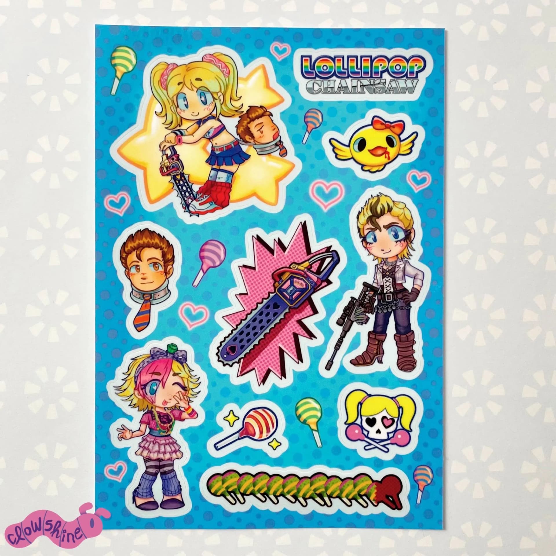 lollipop chainsaw - starling sisters vinyl sticker sheet ! (6.5x4.5”) - Image 1