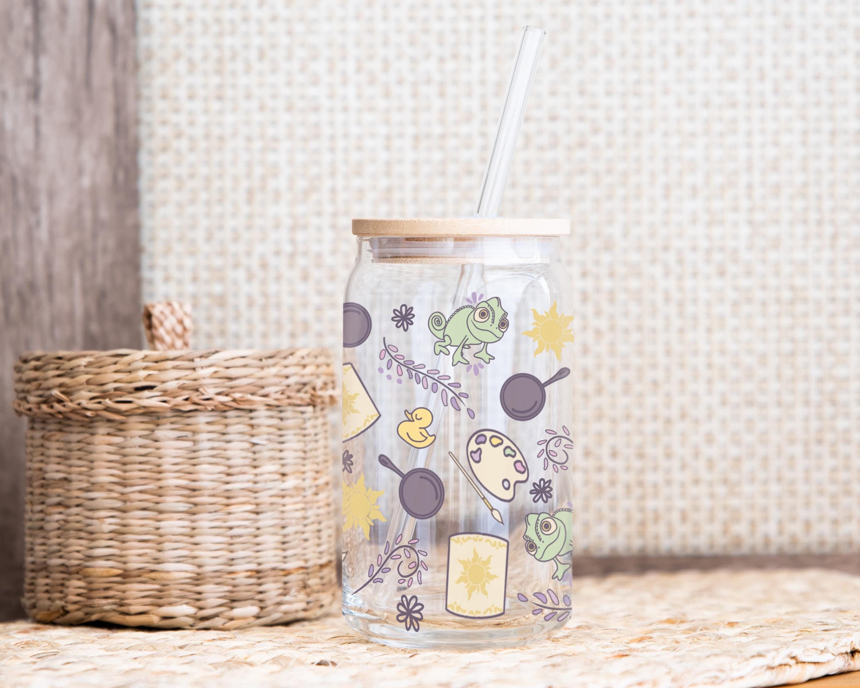 Gobelet en verre emmêlé, conception de lanterne Pascal Raiponce, gobelet à siroter, cadeau de collection 16 oz, marchandise de fan de cinéma princesse, cadeau d'anniversaire thumbnail 3