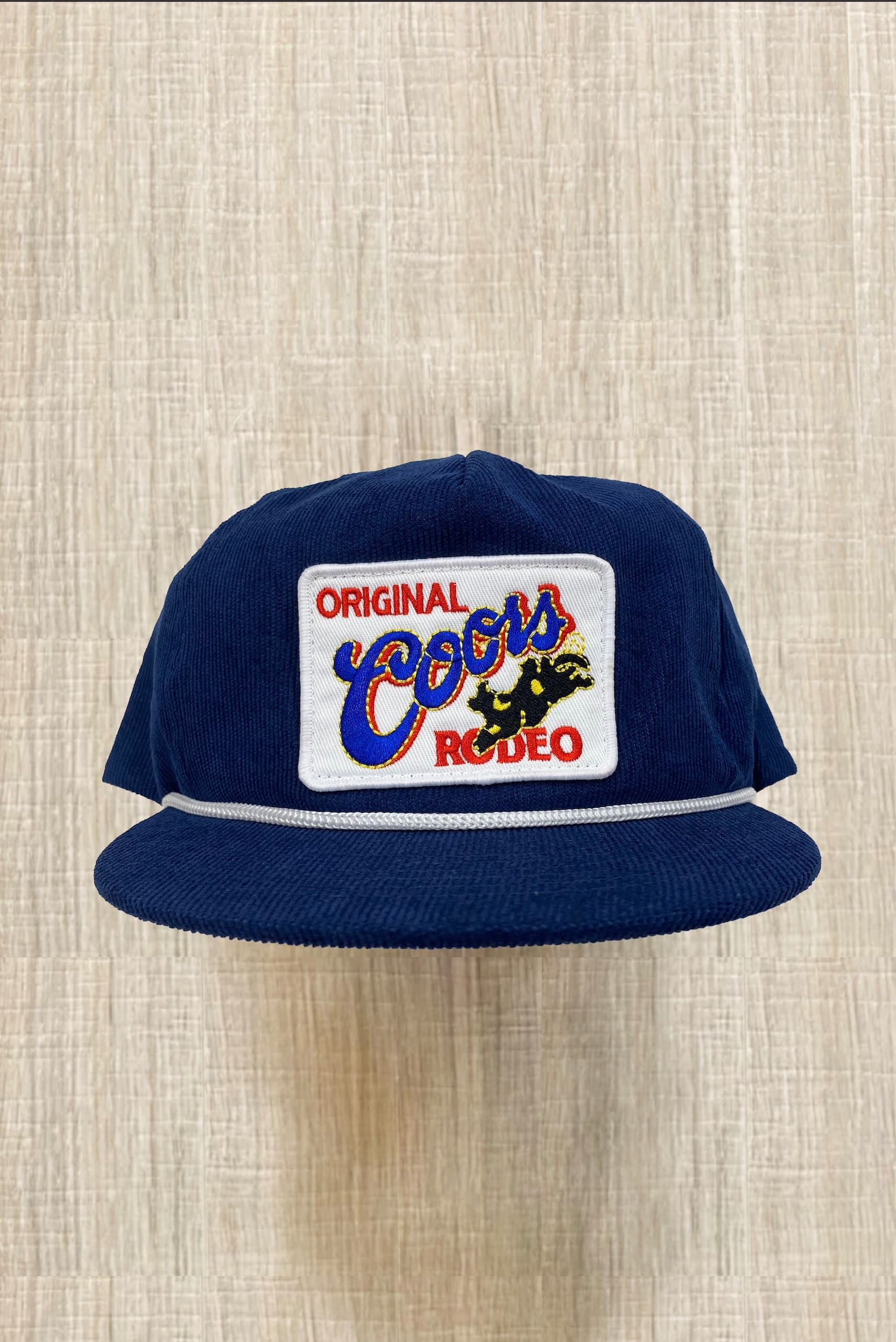 Coors Original Rodeo Patch on Navy Blue Corduroy Hat Rope with Snapback