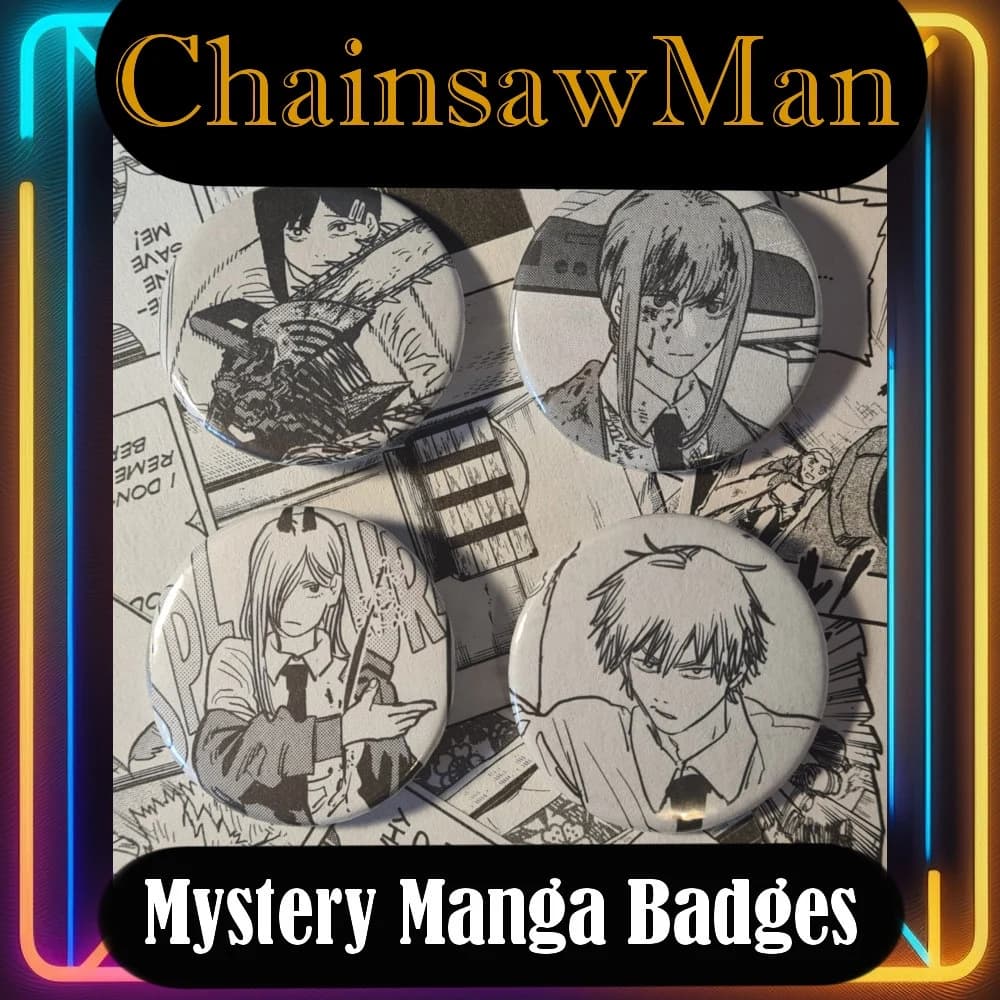 Chainsawman Mystery Manga Badges x4 - Image 1