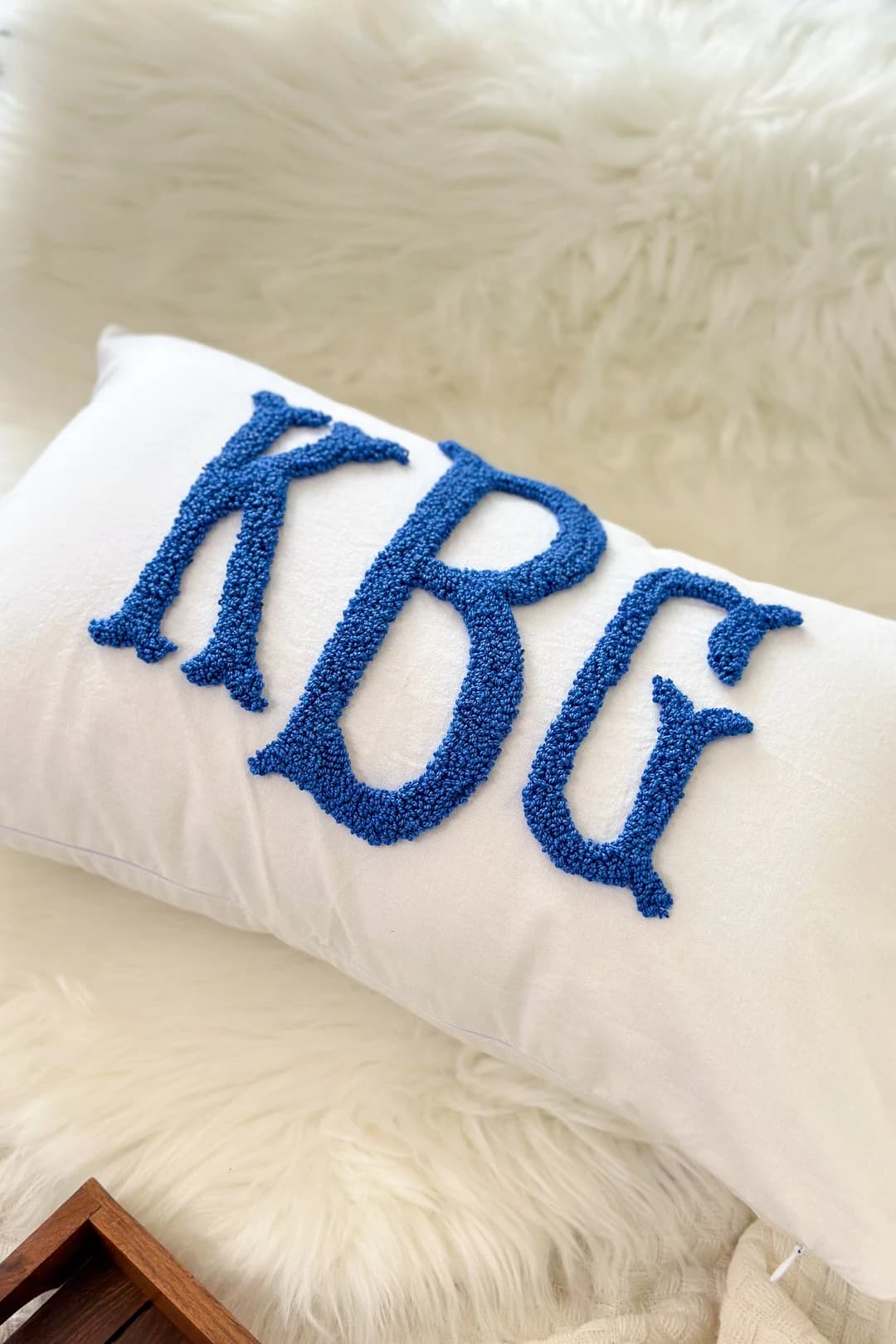 Monogram Pillow Cover With Punch Needle Embroidery, Personalized Wedding Gift for Couple, Custom Monogram Gift, Initial Pillow - Etsy UK - Image 1