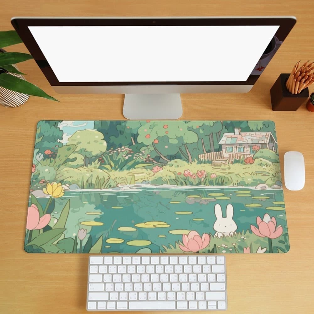 Cartoon Animal Desk Mat Kawaii Green 