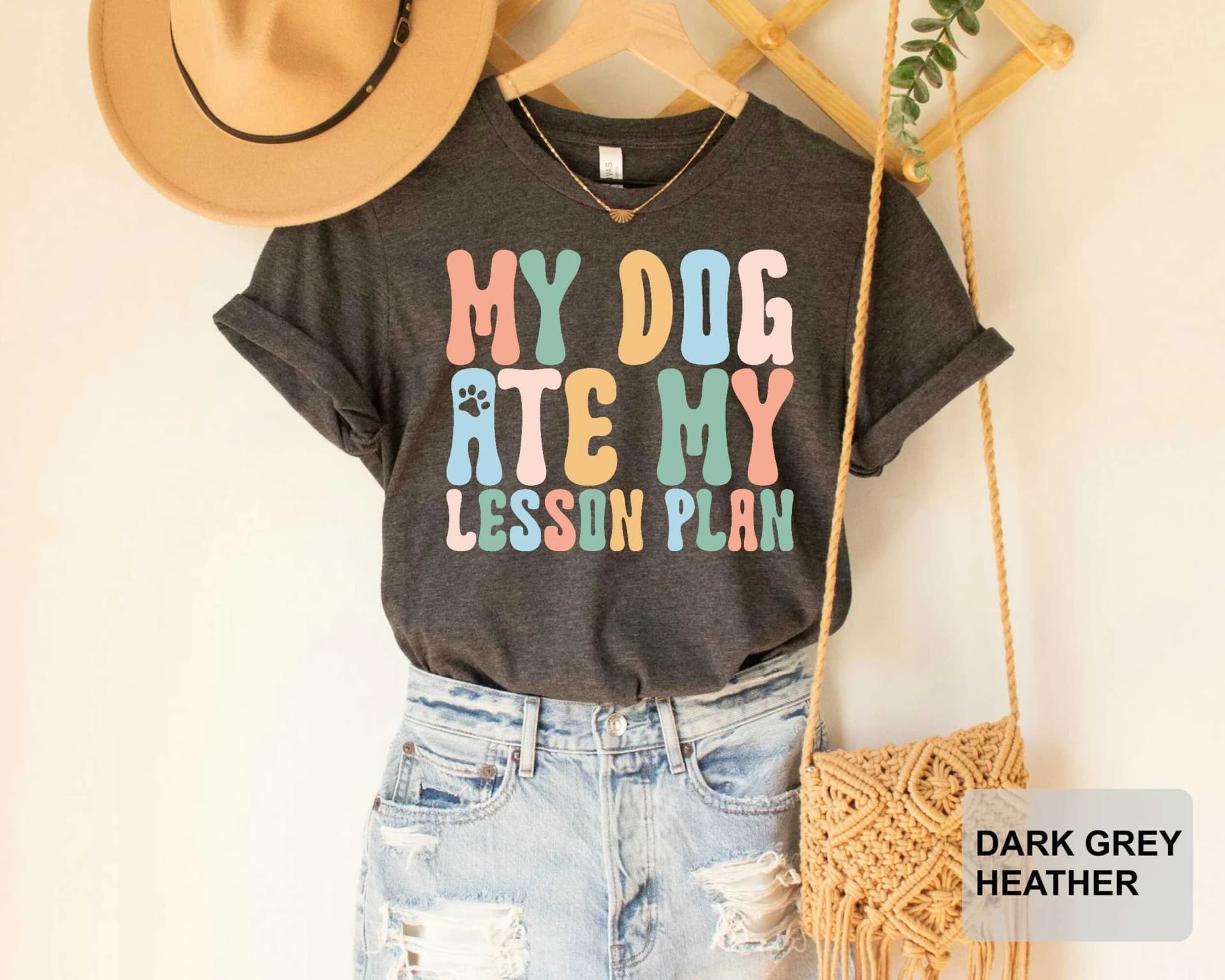 My Dog Ate My Lesson Plan Shirt Teacher Gift School Teacher Shirt Teacher Appreciation Dog Mom Shirt - Image 1