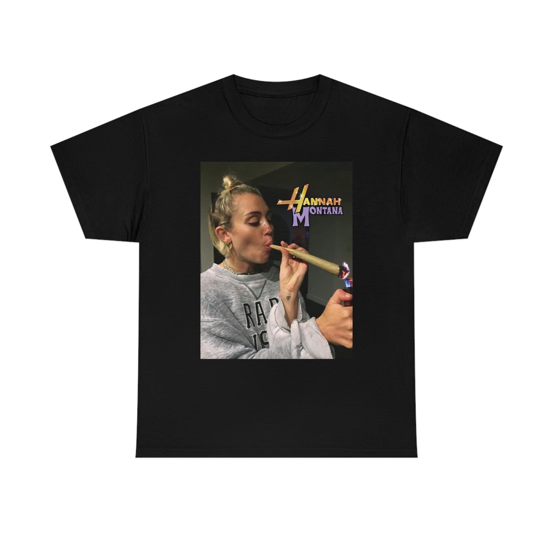 Miley Cyrus/Hannah Montana Funny Smoking Unisex tee - Image 1