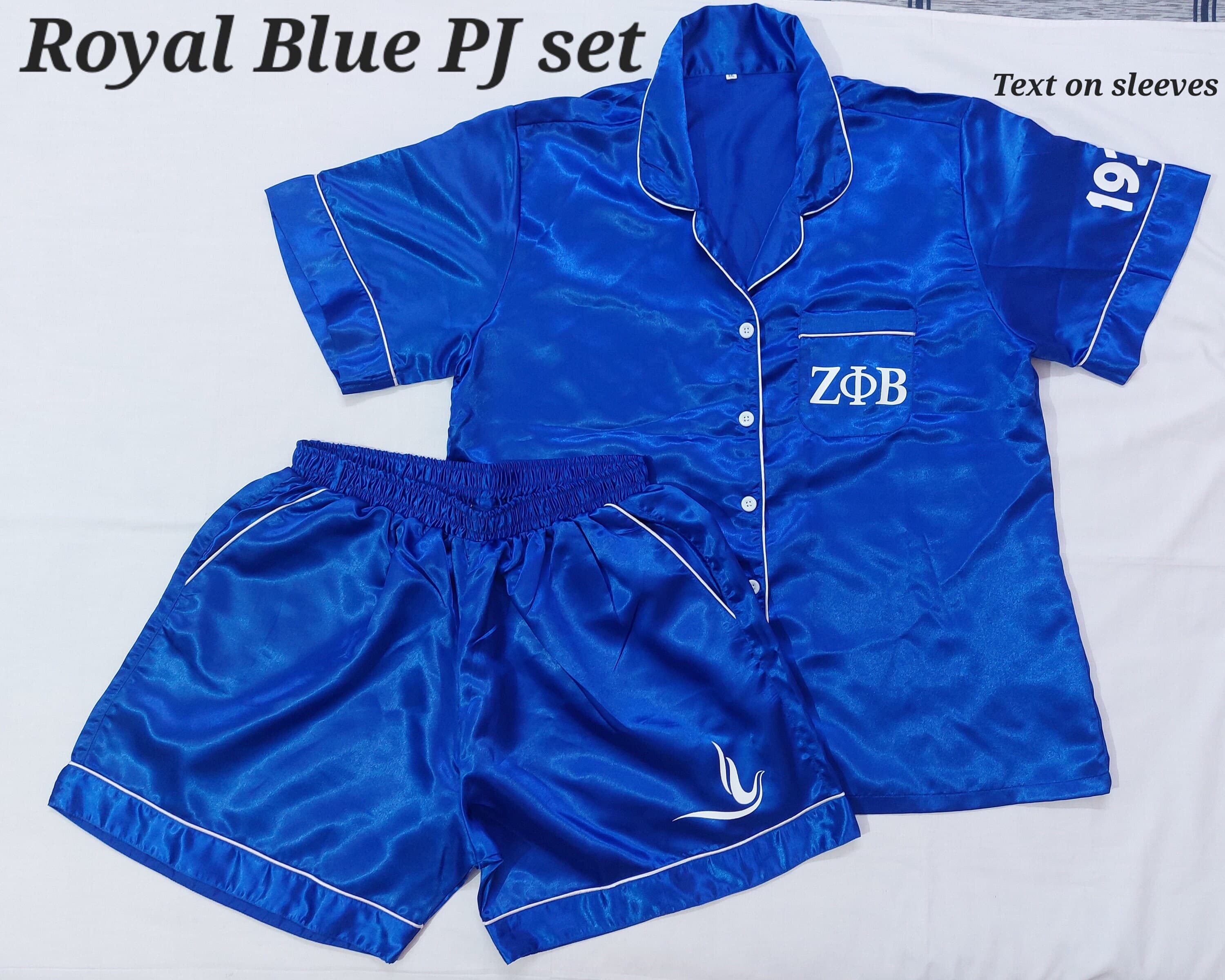 Zeta Phi Beta PJs,Sorority PJs,Dove Pjs,Cheer Team Pajama Set,School Team Pj set,College Team PJ's,Personalised Pjs,Satin Pjs,Your Text Pjs - Image 1