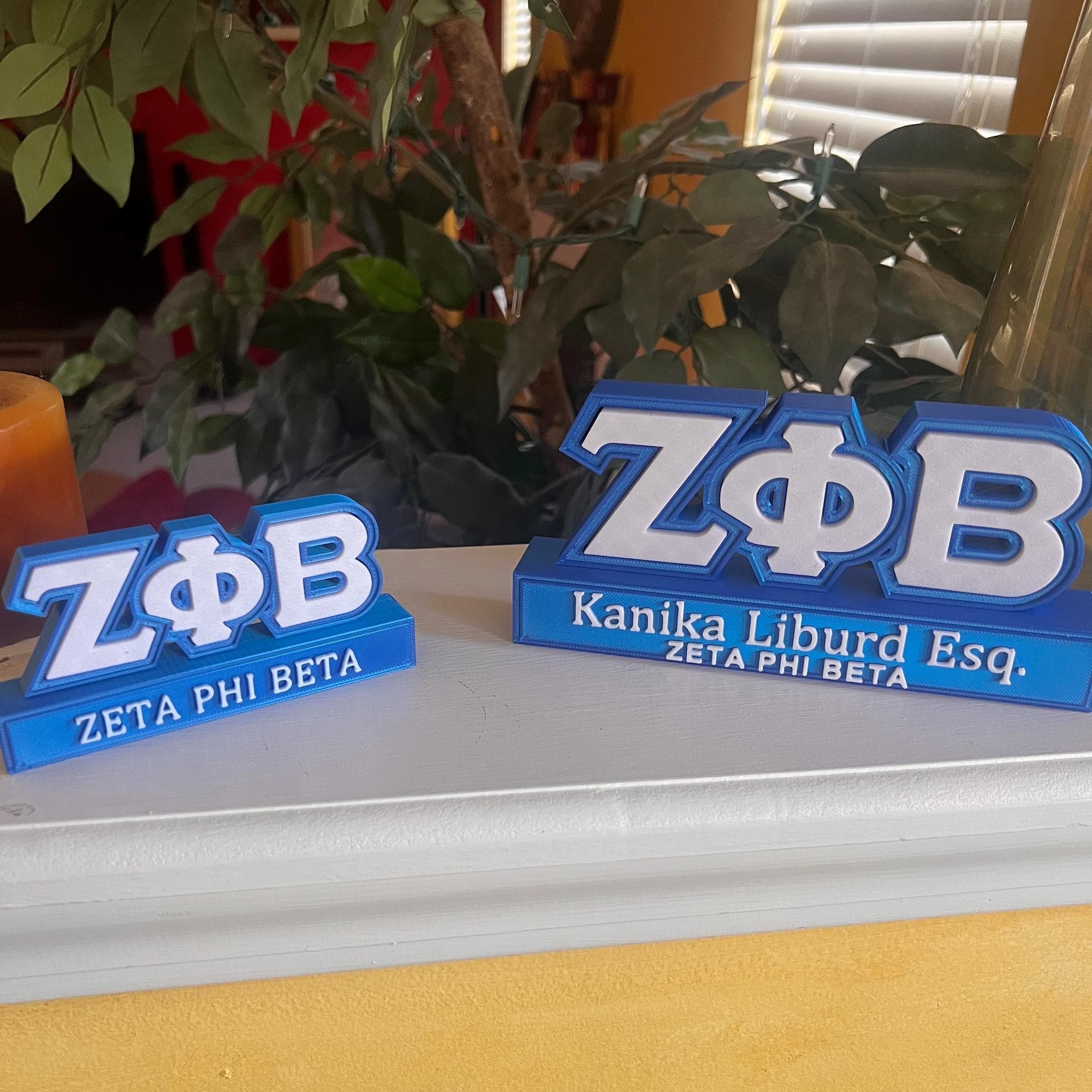 Zeta Phi Beta Inspired Customizable Name Plate - Image 1