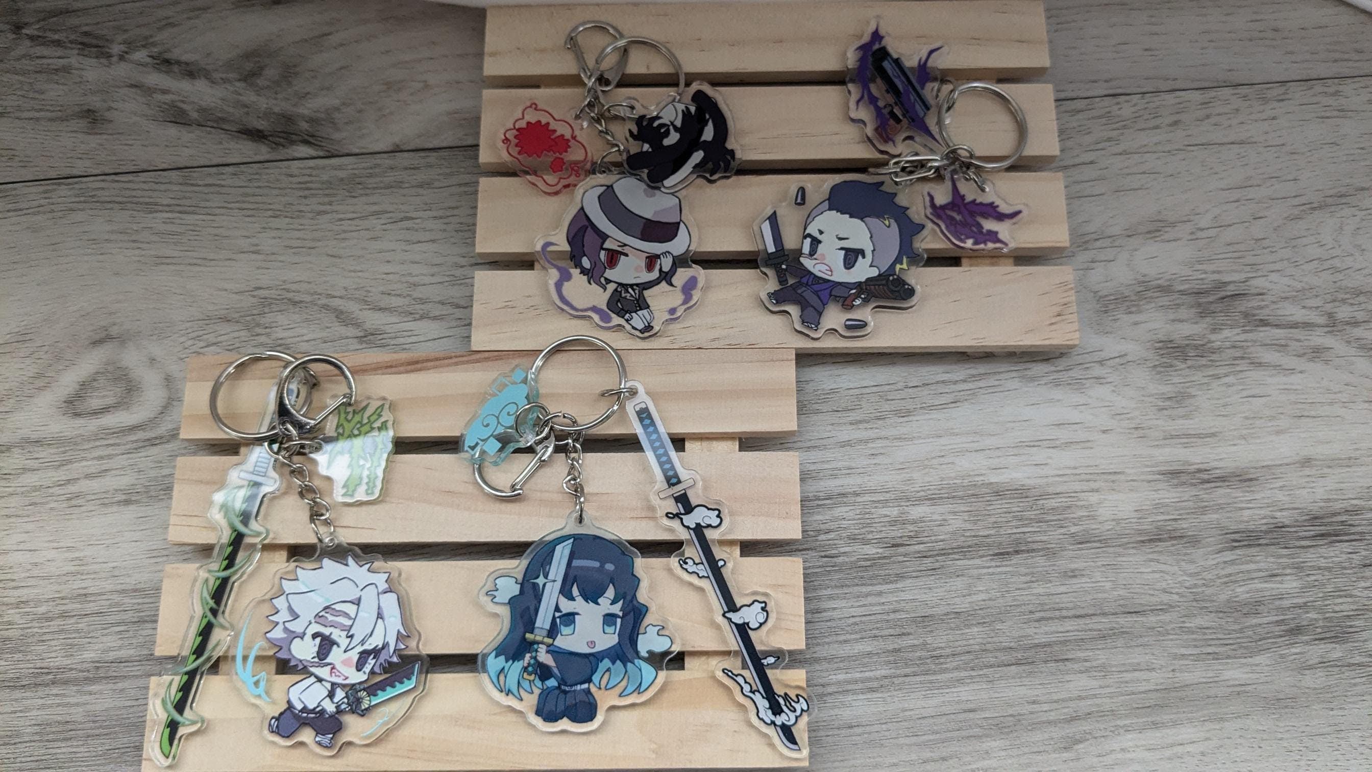 Anime Acrylic Keychain, DS Keychain, Muichiro Keychain, Sanemi Keychain, Genya Demon Slayer Keychain. Muzan Keychain