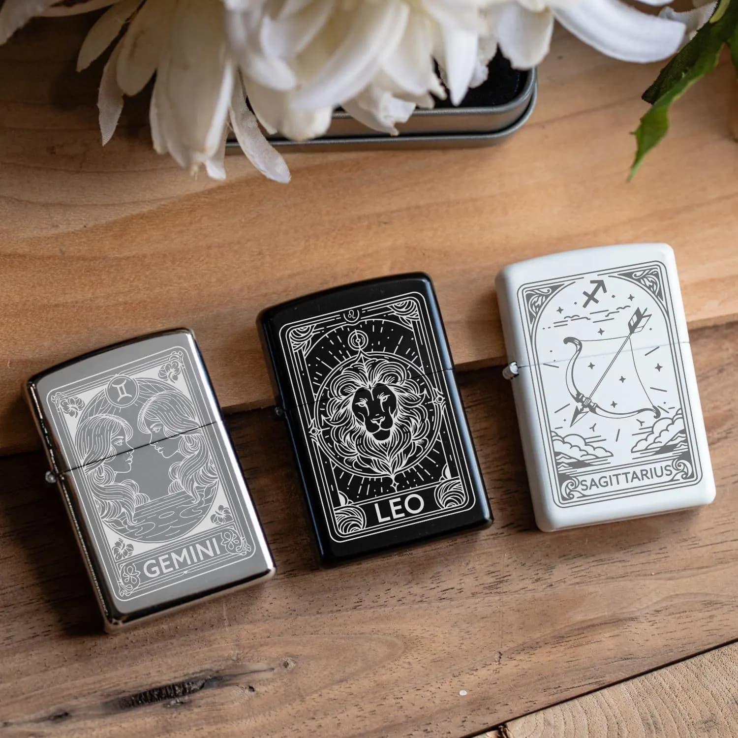 Zodiac Card Lighters, Zodiac Gift, Horoscope Tarot Card Star Sign, Lighters for Her, Zodiac Lighters, Leo, Libra, Sagittarius, Gemini, Aries - Image 1
