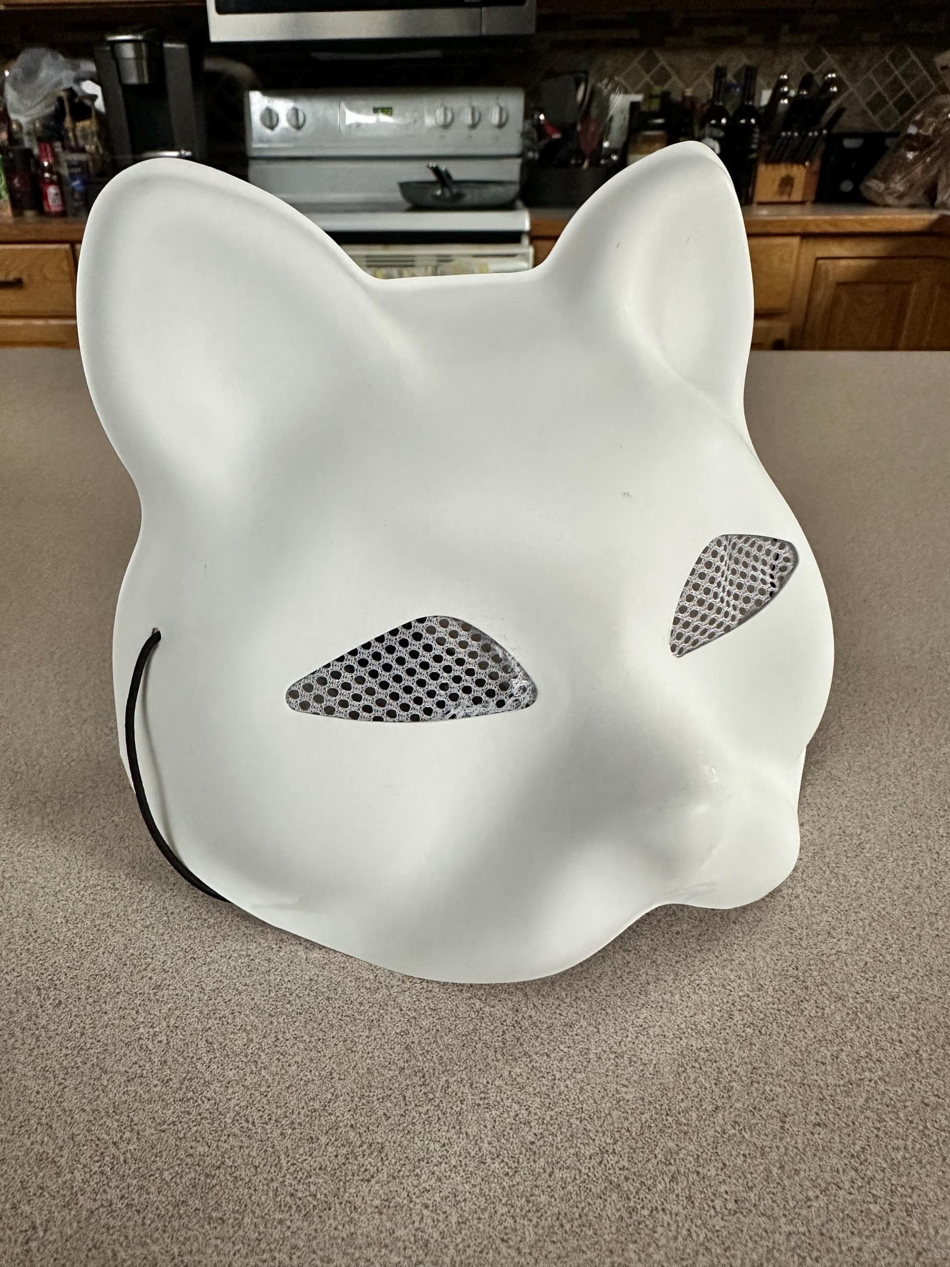 Quality Therian Waterproof Blank Mask Supply, Single Furry Cat Dog Costume Base, White Plastic Puppy Unisex Mask for Play Decorating - Image 1