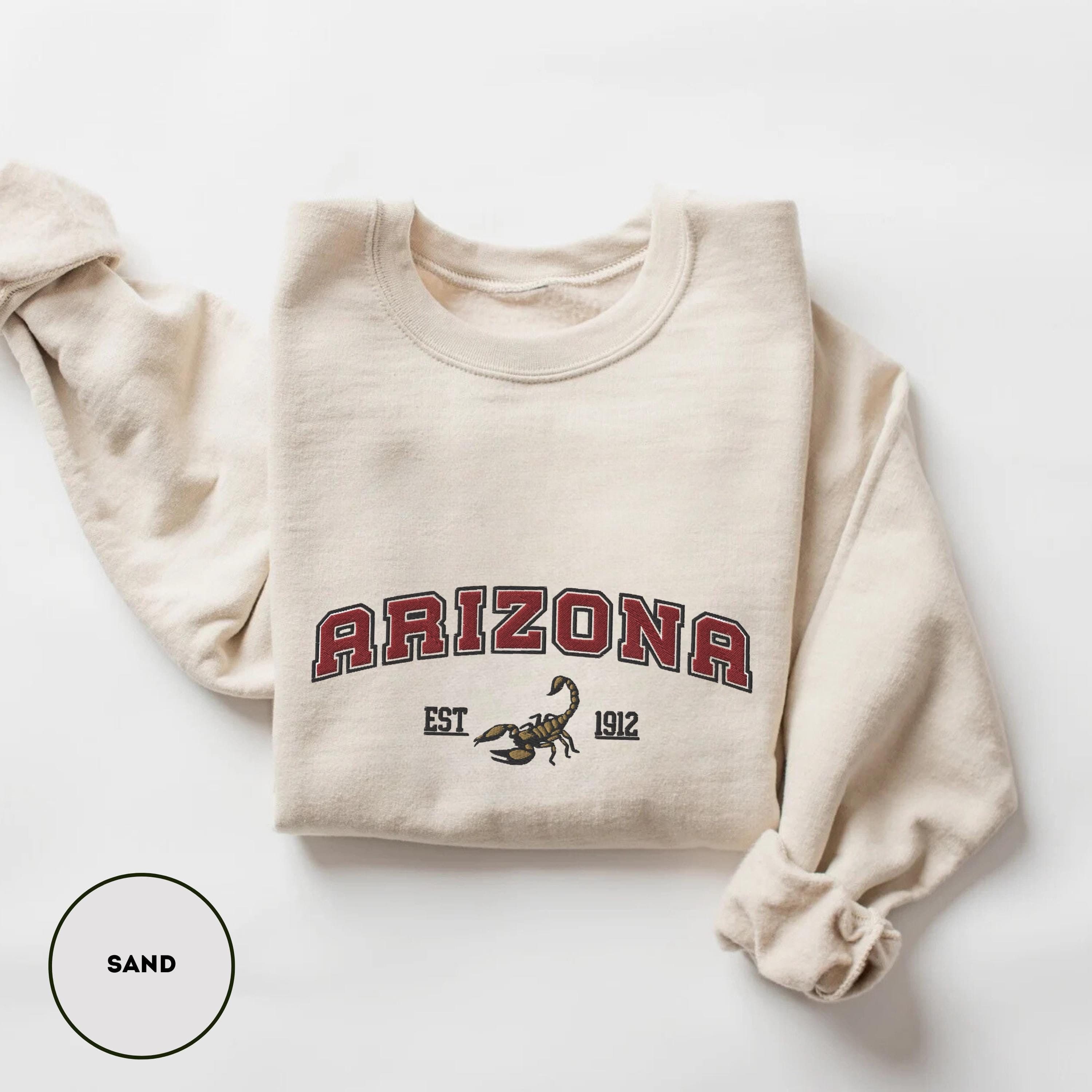 Arizona Embroidered Sweatshirt Arizona State Crewneck Arizona Embroidery Sweater US States Sweatshirt Embroidered Arizona Gifts - Image 1