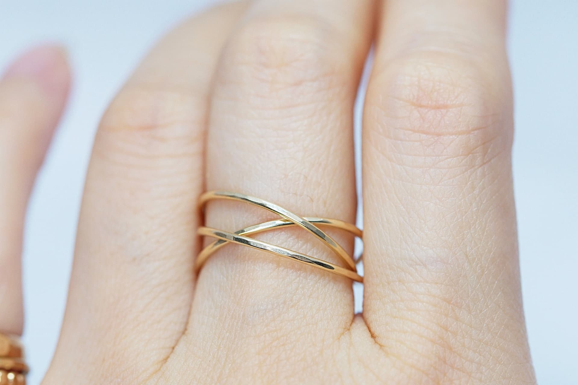 Anxiety Ring Set 3 - Elegant Set Of Interlocking Ring - Dainty Spinner Rings - 14k Gold Filled Cross Ring - Gold- Silver Rose Stackable Ring - Image 1