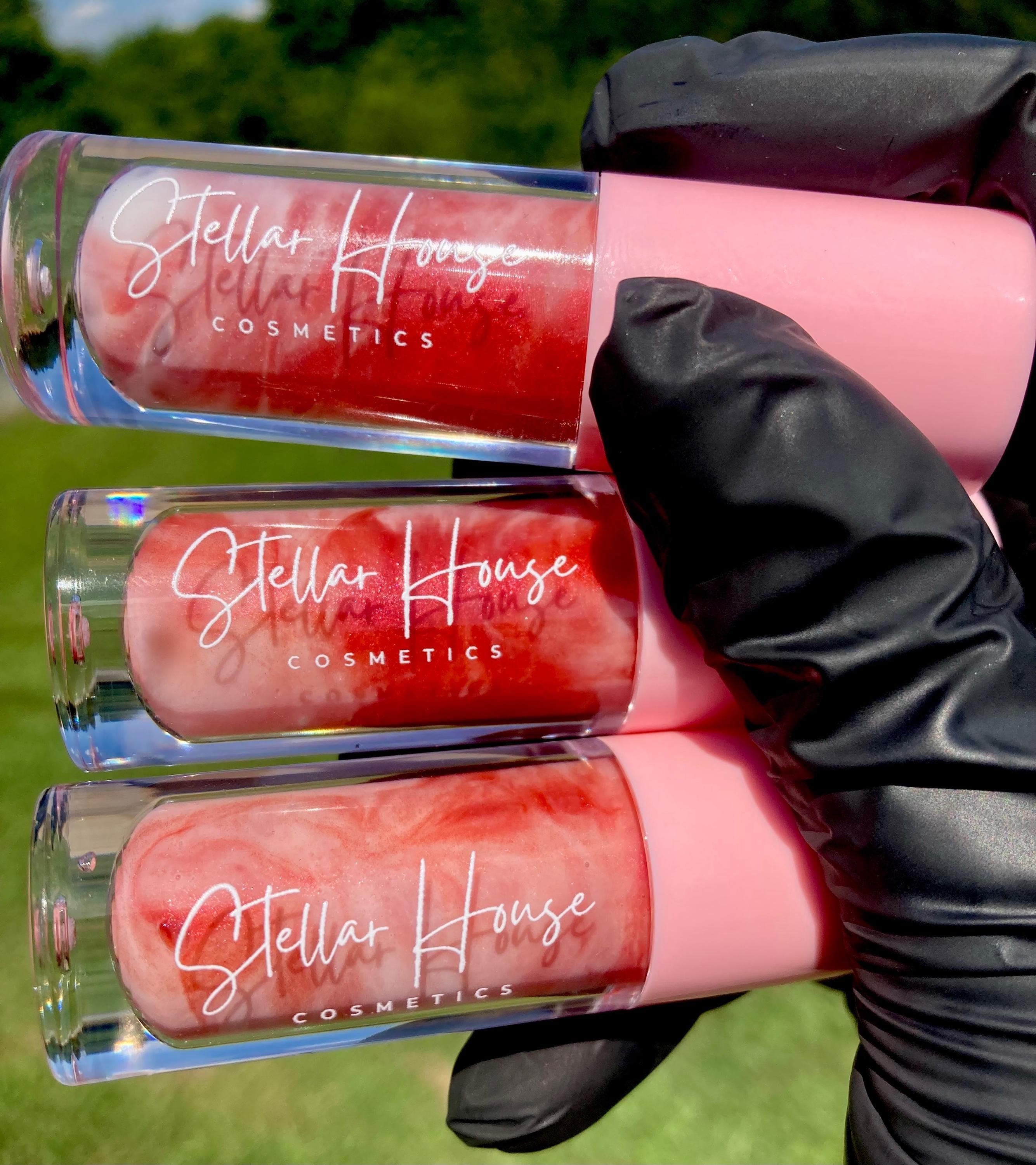 Strawberry Shortcake Butter Lip Gloss - Deep Pink Color Lip Gloss- “Berry Dolce”  - Strawberry Flavored- Natural Ingredients