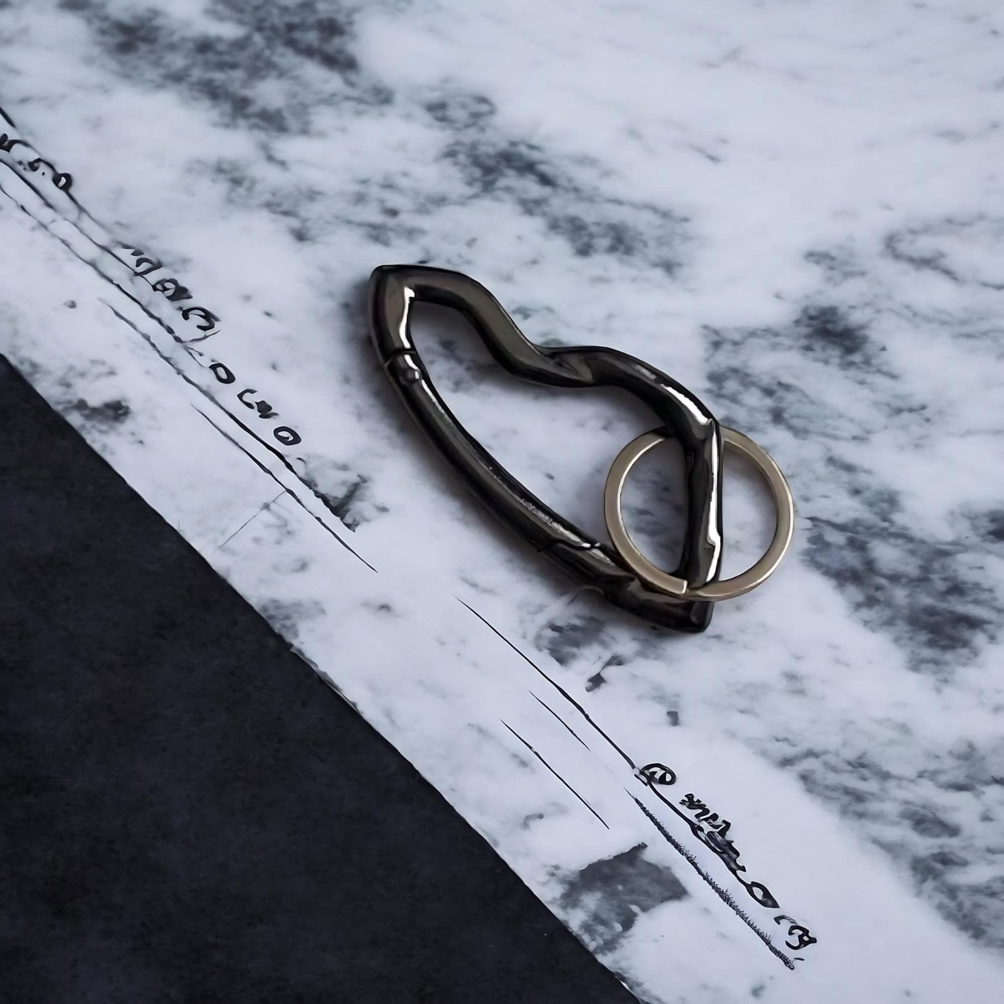 Silver Carabiner Keychain Cyberpunk y2k Jewelry, Minimal Stainless Steel, Grunge Punk Key Clip Clasp, Matte Chrome Karibiner, Cute gift