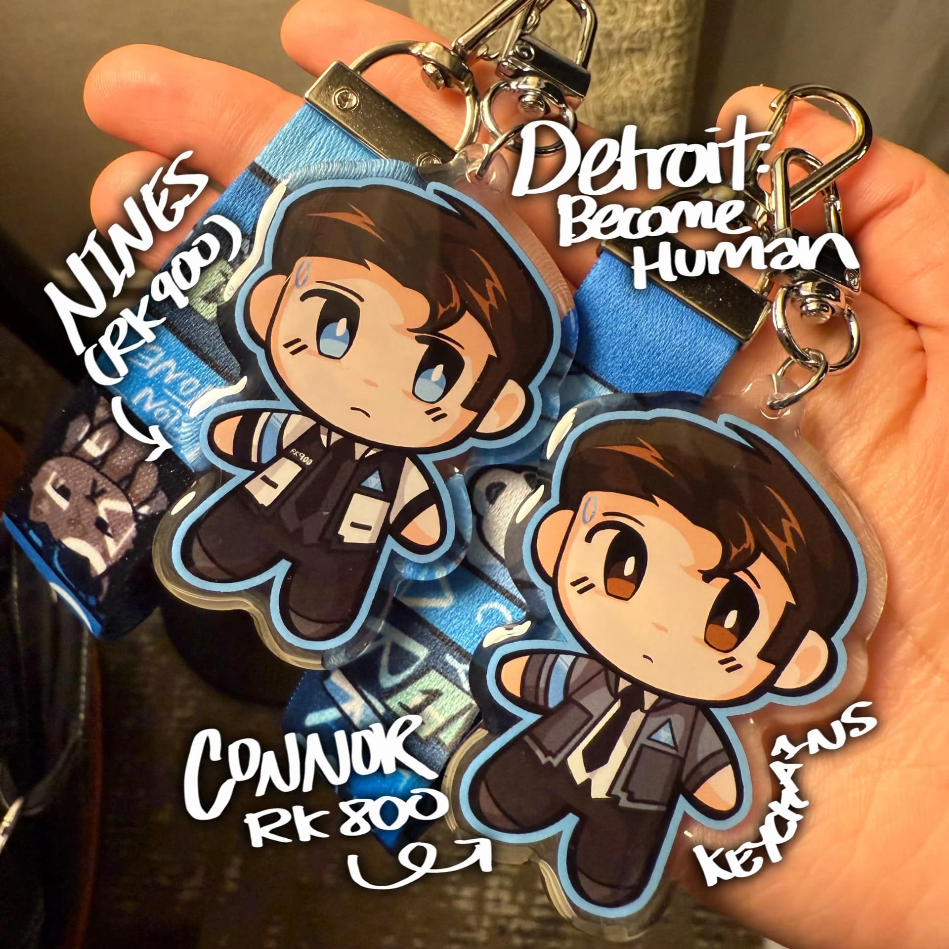 DETROIT:BECOME HUMAN Mini Lanyard Keychains! (Connor/NinesRK900) - Image 1