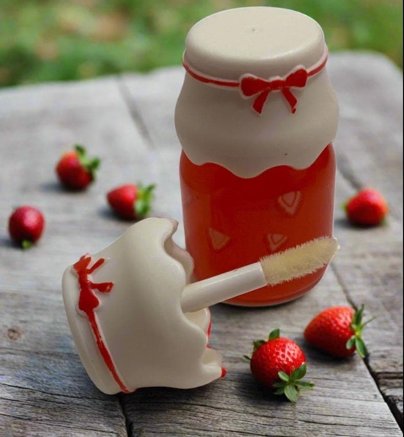 Jam Jelly Jar novelty shaped lip gloss, peanut butter, strawberry, grape