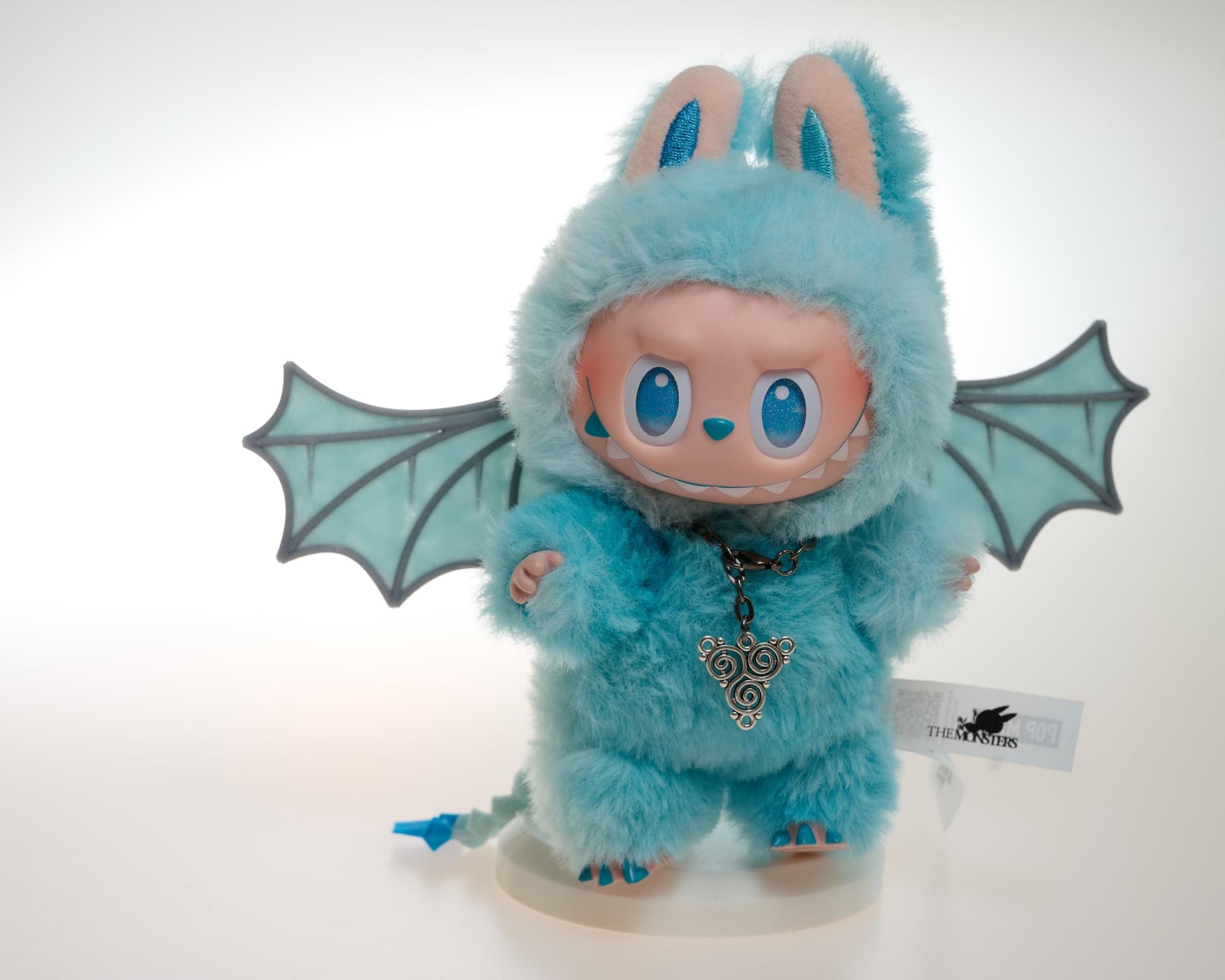 Ice dragon wings with moveable articulated tail, fit Labubu, Ships fast, Labubu outfit accessories, Holiday gift, Made in USA,  3D printed - Image 1