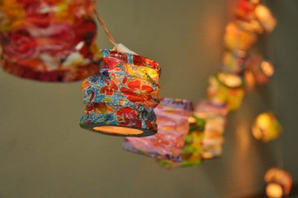 Japanese style  paper  Lanterns for wedding party decoration, fairy lights, string lights - Image 1