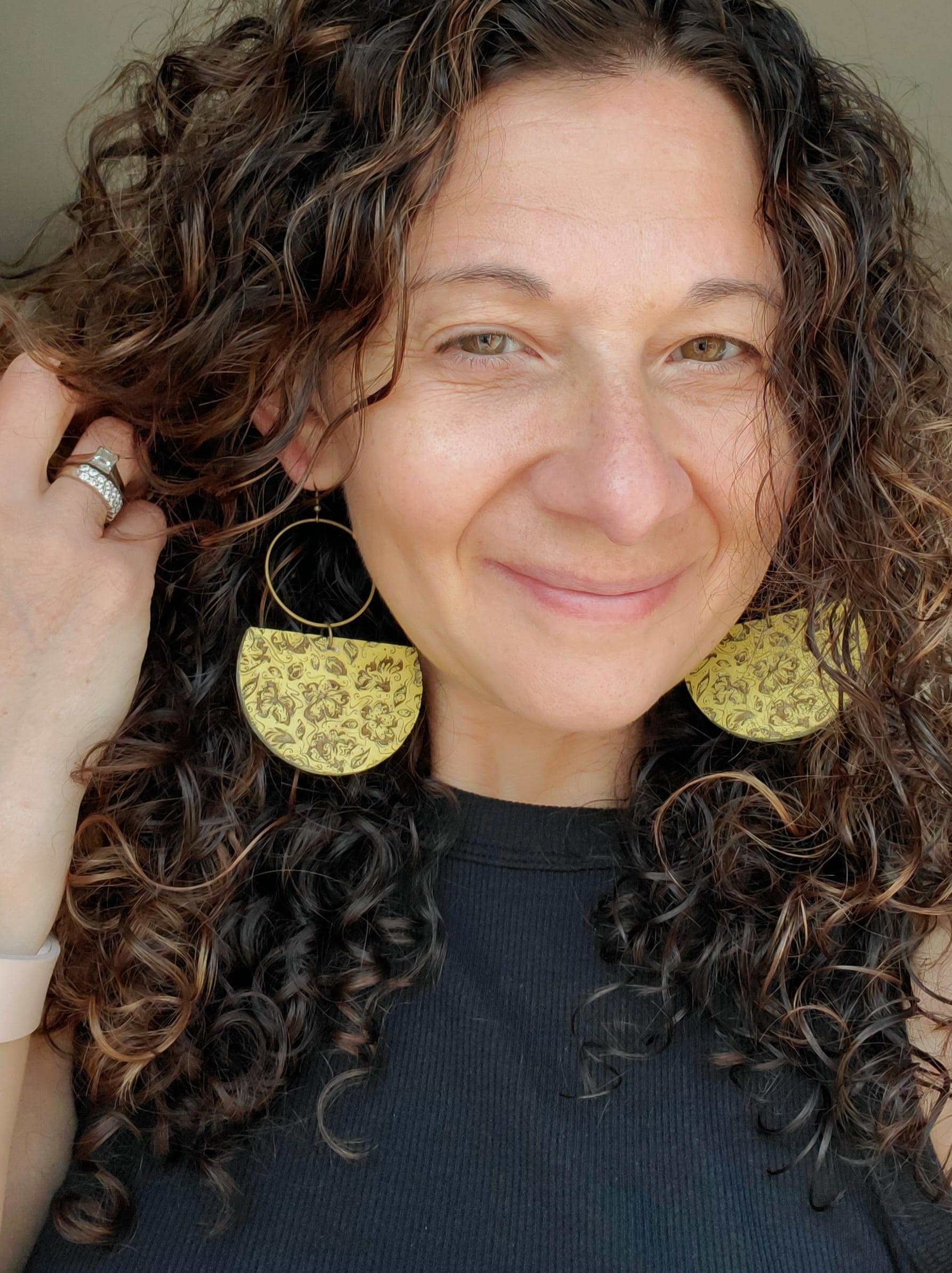 Colorful Boho Earrings - Lightweight Floral Wood Earrings - Handmade Gifts for Mother's Day - Image 1