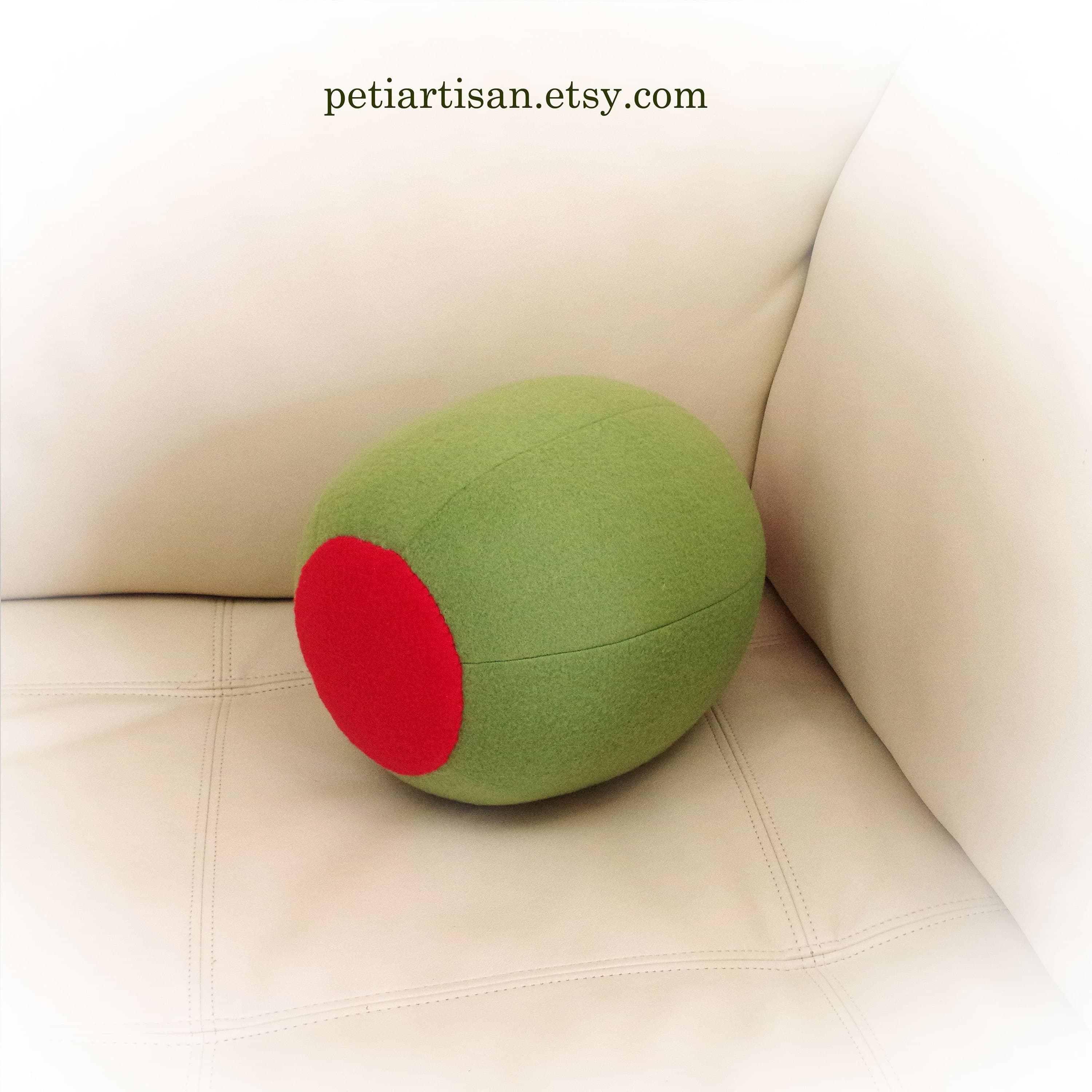 Olive Pillow, Cocktail Pillow, Martini Pillow, Pimento Olive, Food Pillow, Fruit Pillow - Image 1