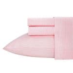 Oxford Stripe 3-Piece Pink Cotton Twin Sheet Set thumbnail 2