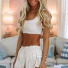 On Point Gingham Shorts - Beige and White thumbnail 2