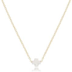 16 Necklace Gold - Signature Cross Small - Turquoise thumbnail 3