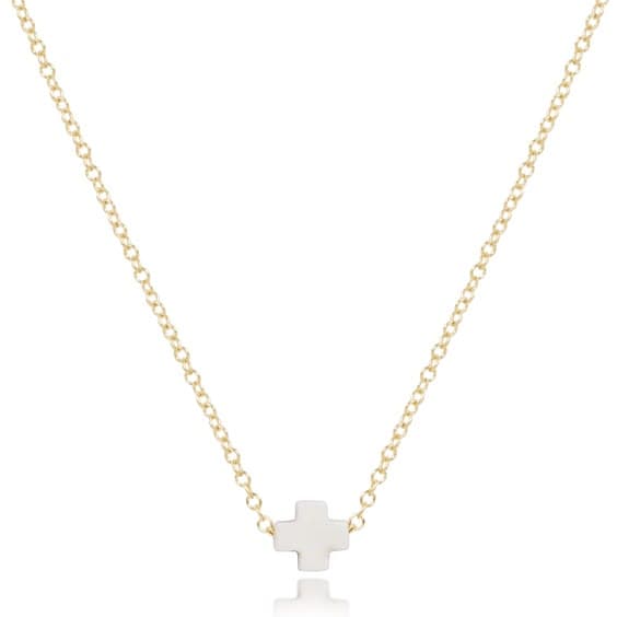 16 Necklace Gold - Signature Cross Small - Turquoise thumbnail 4