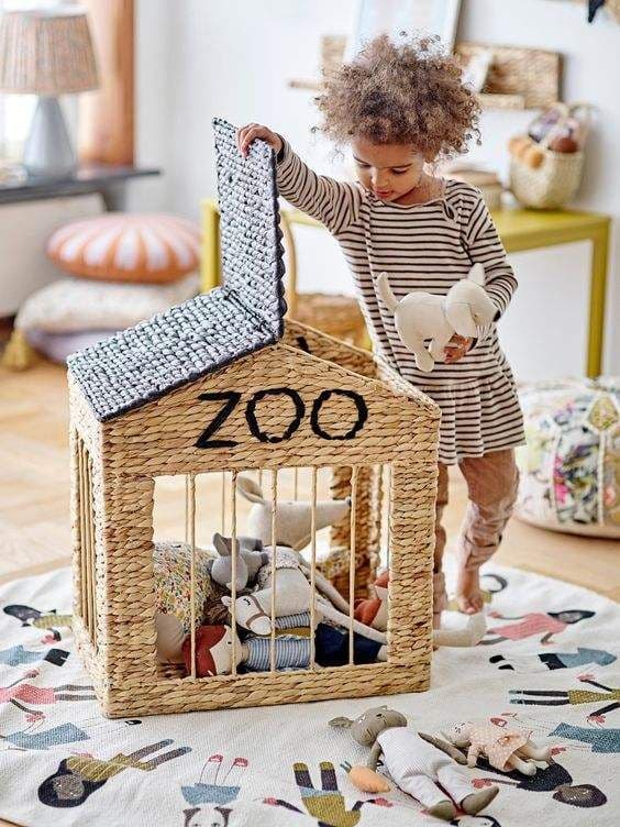 Pin auf Water hyacinth toys basket with lid for kids - Image 1
