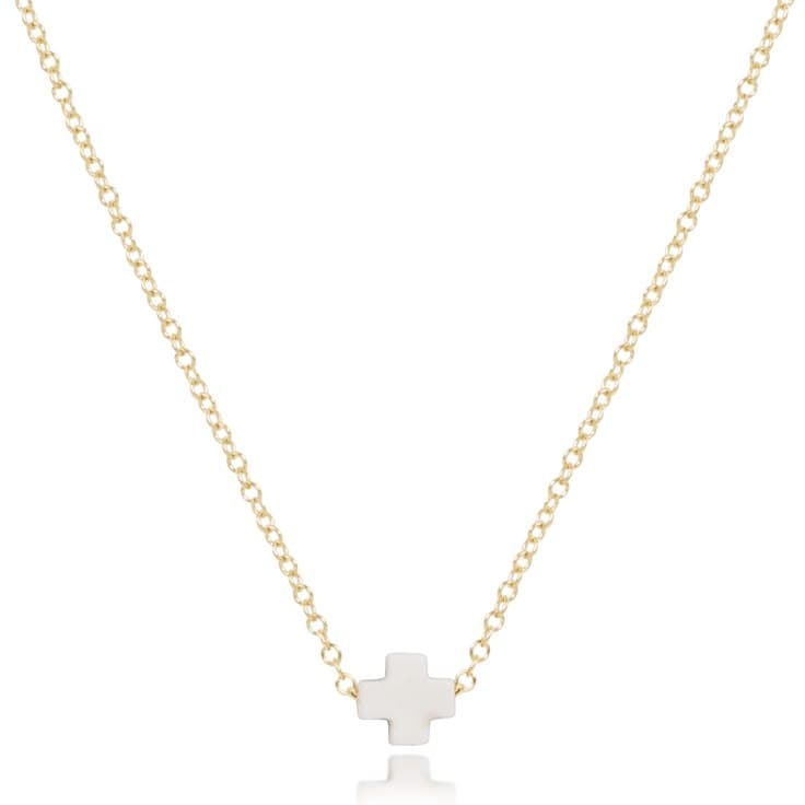 16 Necklace Gold - Signature Cross Small - Turquoise thumbnail 5