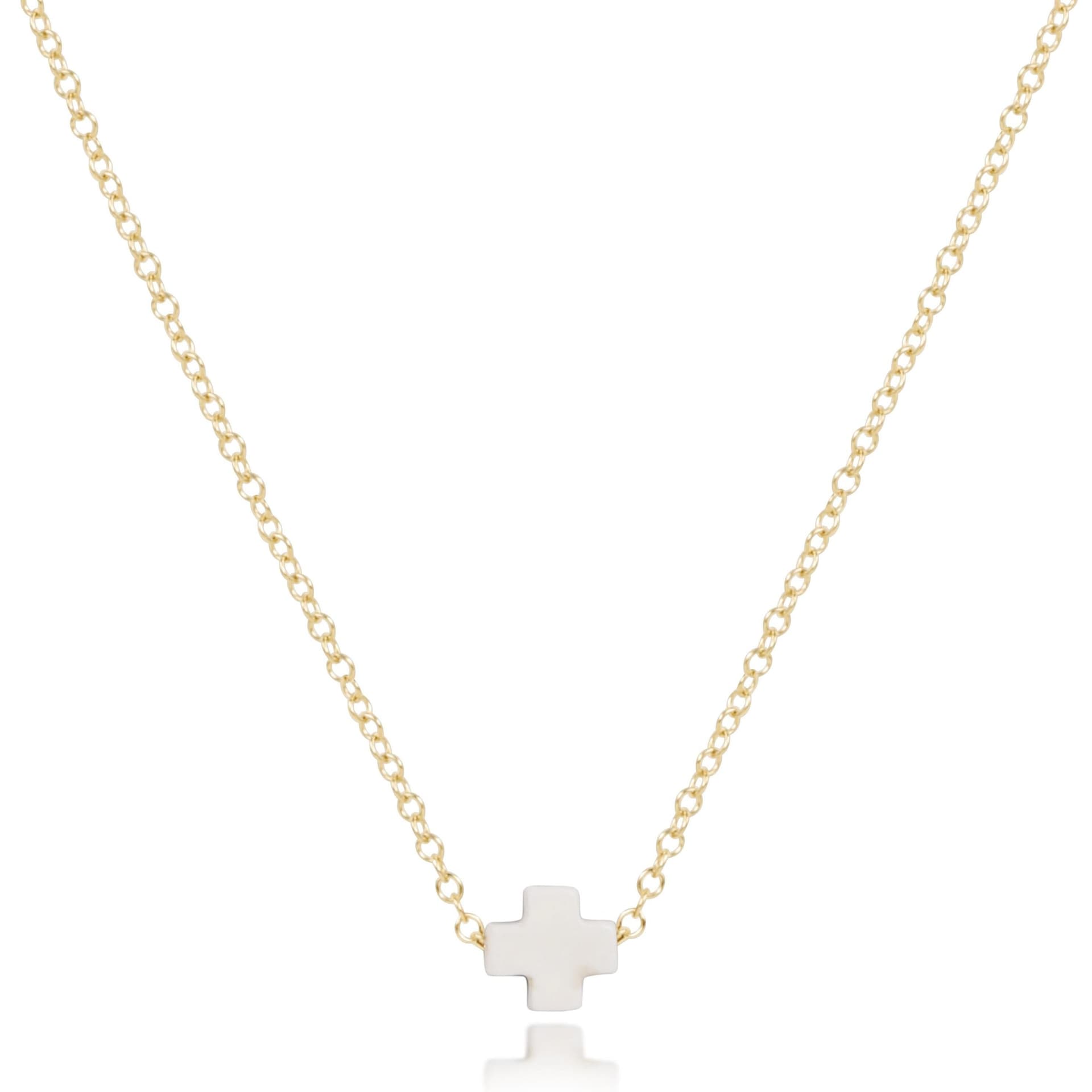 16 Necklace Gold - Signature Cross Small - Turquoise thumbnail 7