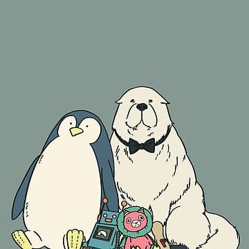 Doggy Doggy Bow Tie Amongst Toys | Sticker - Image 1