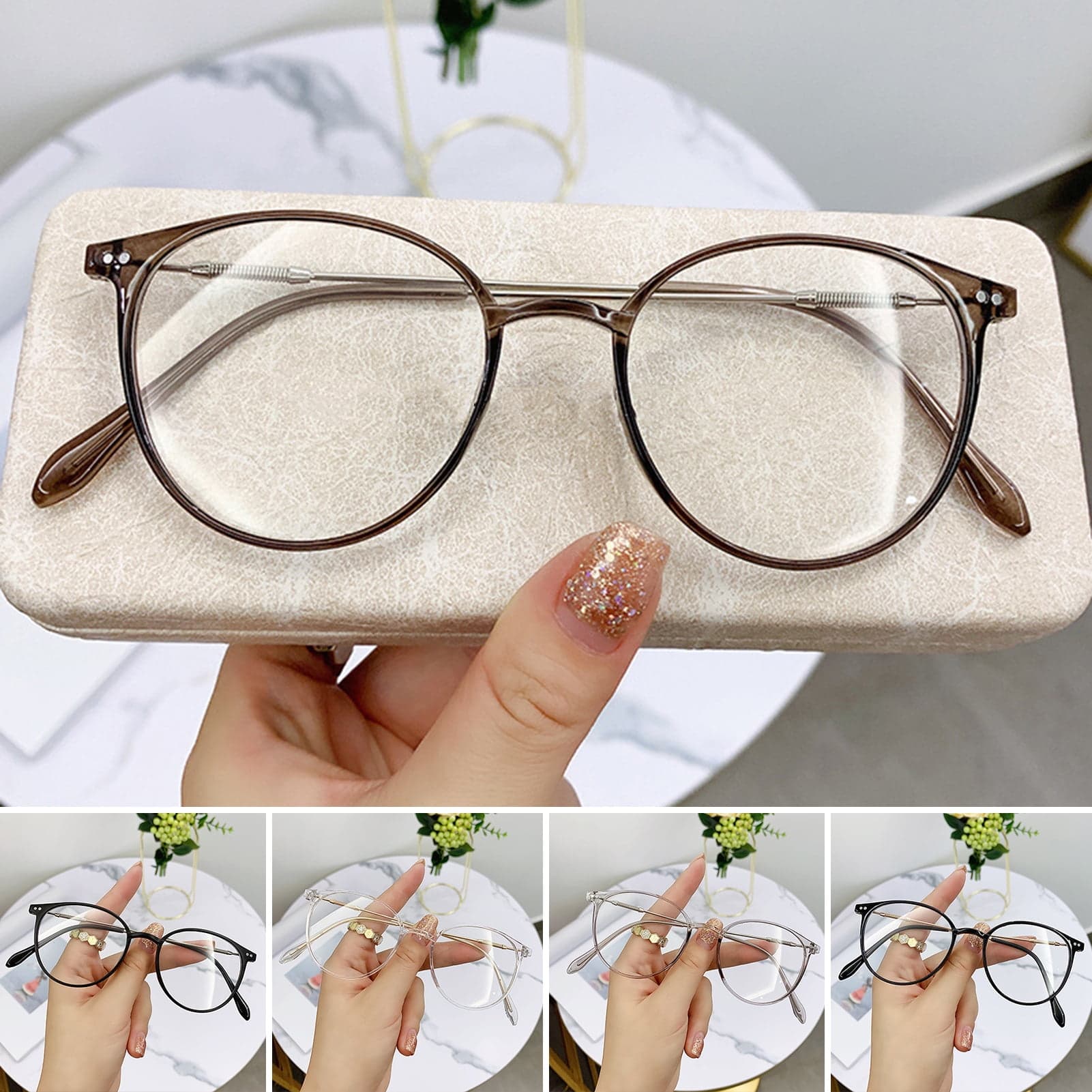 Anti-Blue Light Glasses Anti-Eyestrain, Round Frame, Canada | Ubuy - Image 1