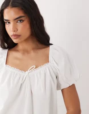 Cotton On daydream babydoll top in white - Image 1