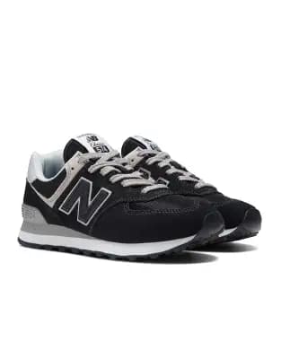 New Balance 574 trainers in metallic black - Image 1