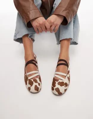 PUMA Speedcat ballet flats in cow print - Image 1